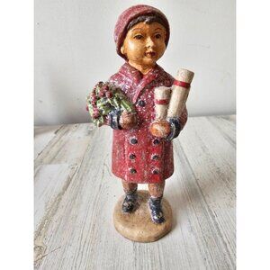 Glitter boy Xmas statue flowers decor sparkle shabby chic unique figurine statue